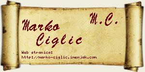 Marko Ciglić vizit kartica